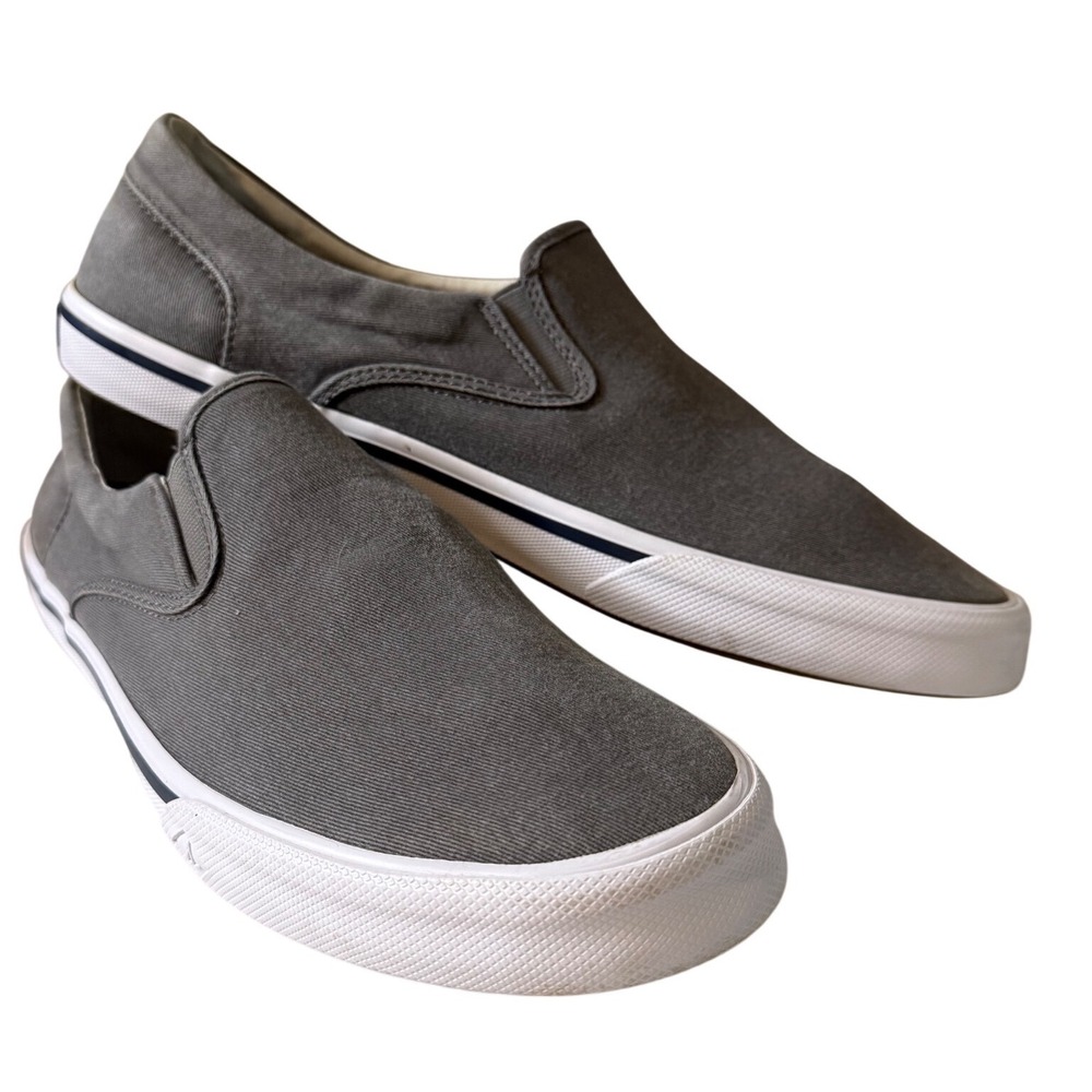 Sperry Top-Sider Mens STS18212 Gray Canvas Slip On Sneakers Size 11